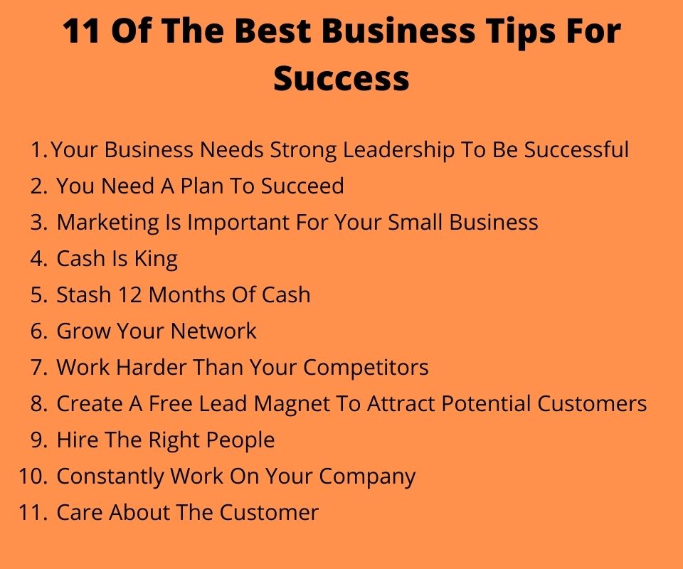 11 Of The Best Business Tips For Success