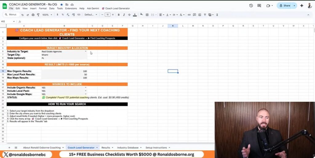 Setting Up The Lead Generation Sheet